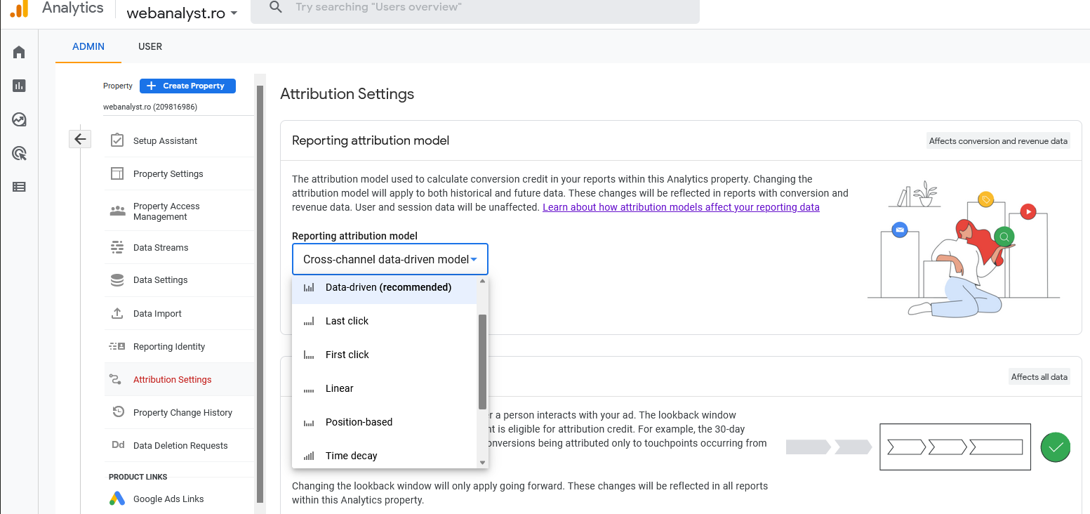 Atribuirea în Google Analytics 4