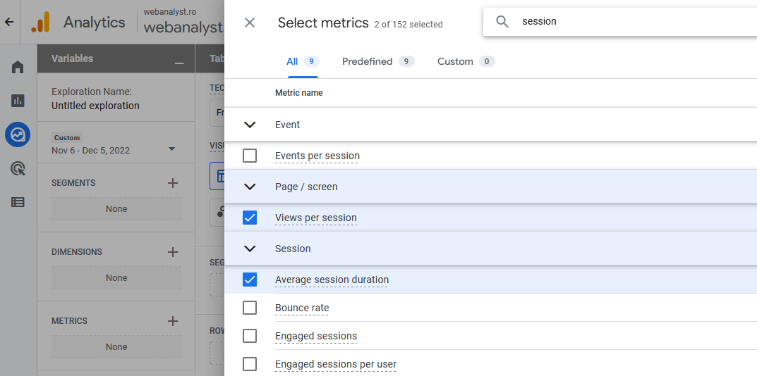 Metrice noi pentru calitatea sesiunii în Google Analytics 4