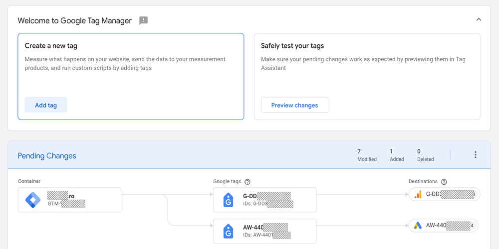 Noua interfață Google Tag Manager